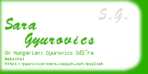 sara gyurovics business card